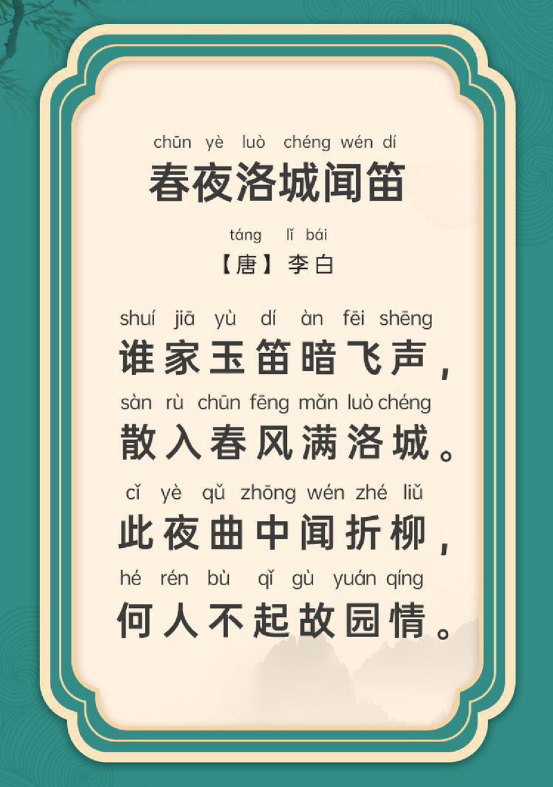 春夜洛城闻笛