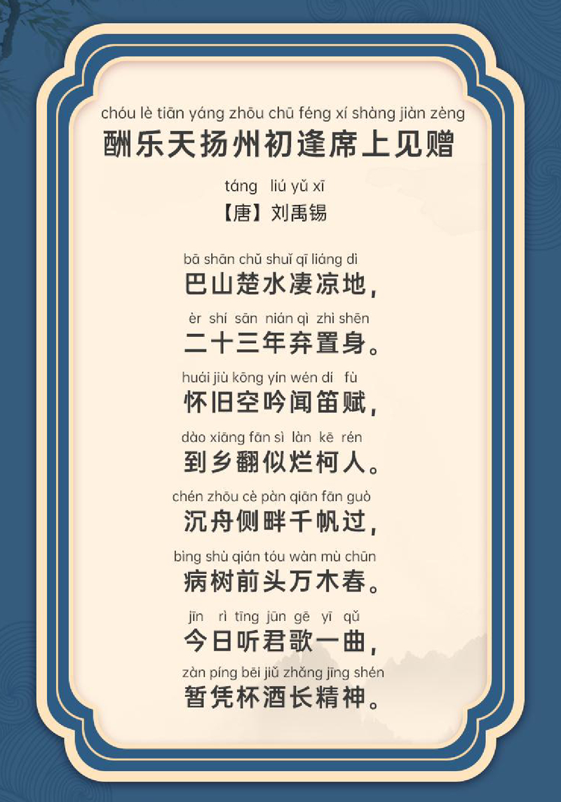 酬乐天扬州初逢席上见赠