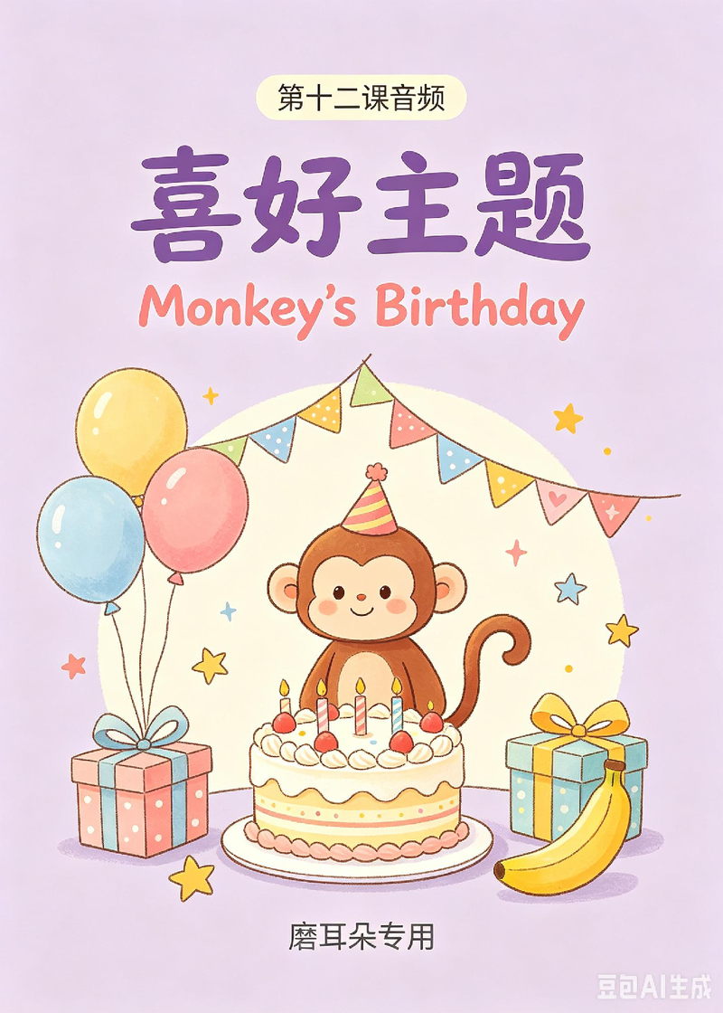 第十二课音频 喜好主题 Monkey's Birthday