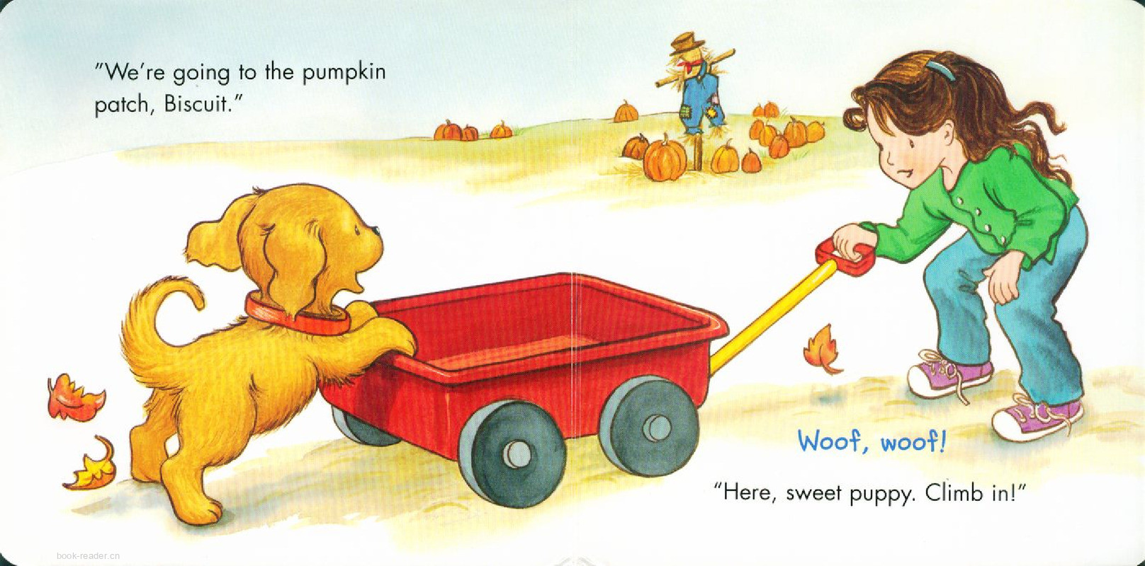 Biscuit 饼干狗 biscuit visits the pumpkin patch -- 绘本听读宝在线台词全文