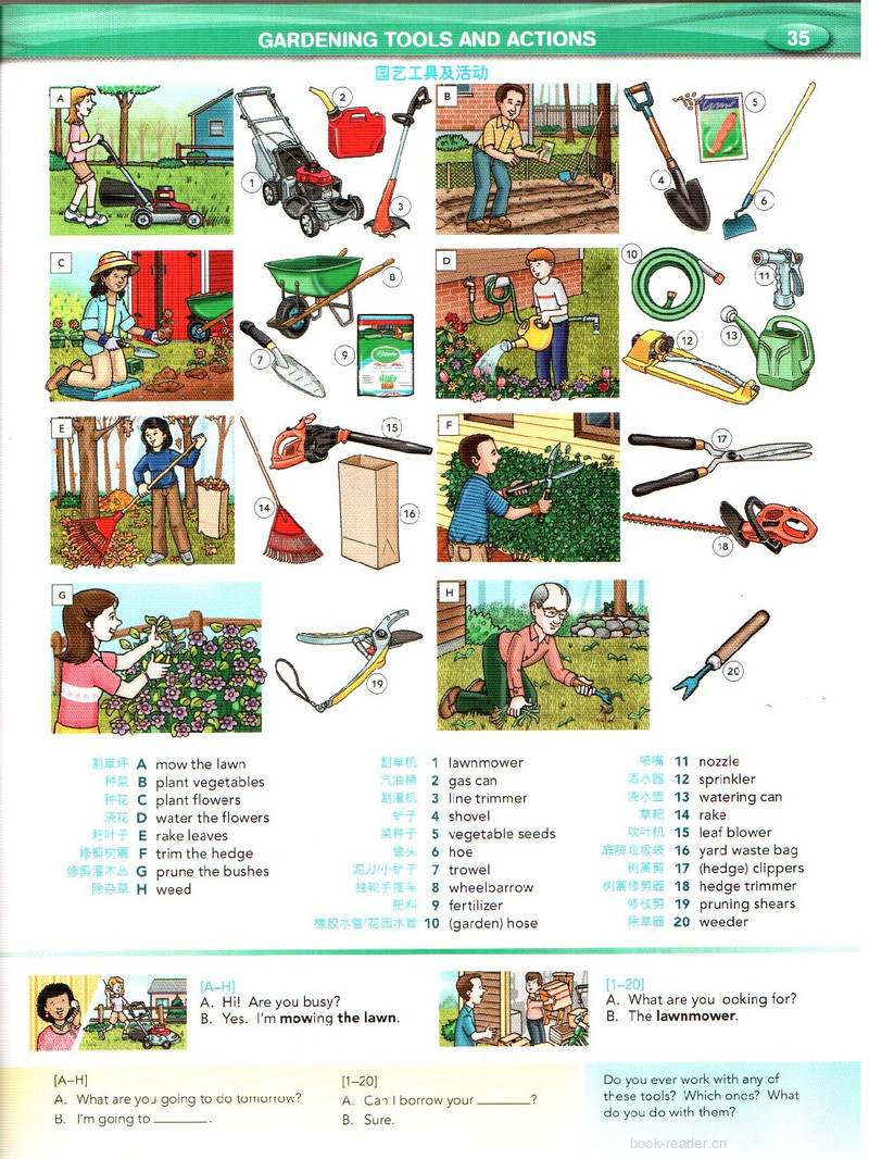 35-Gardening Tools and Actions