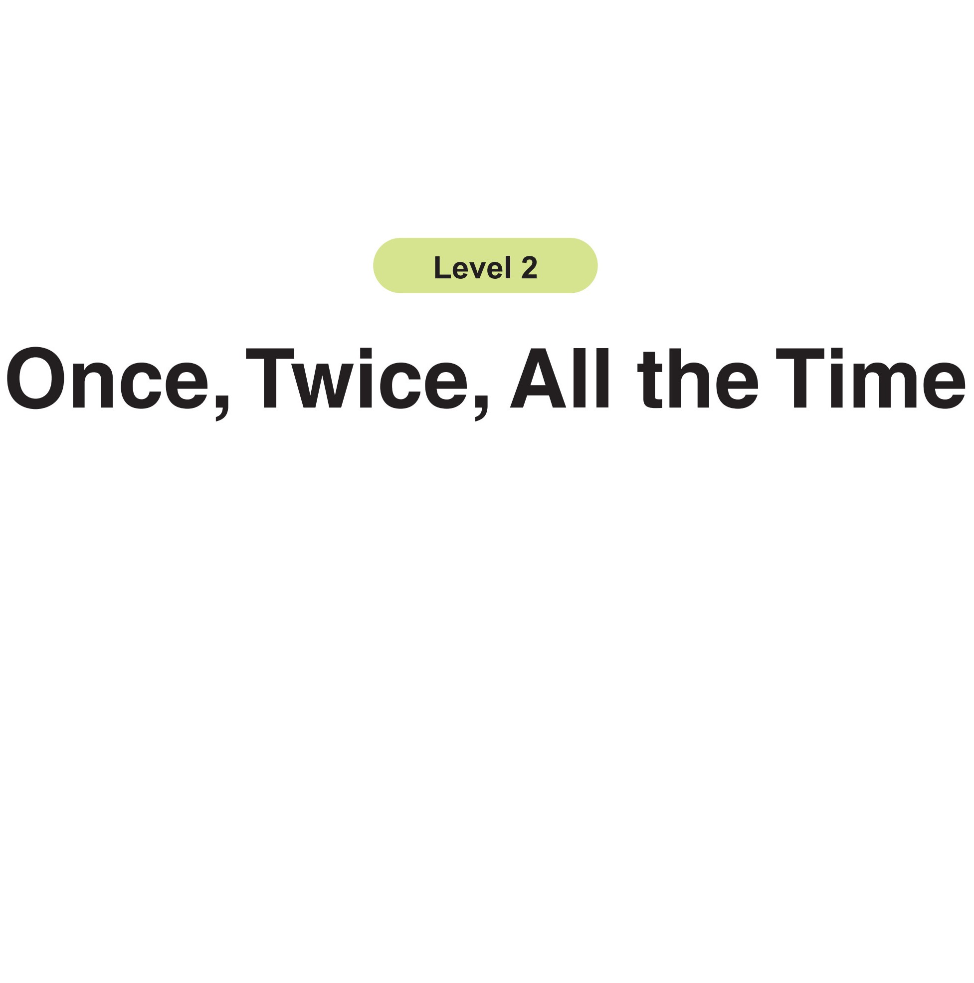 Once, Twice, All the Time