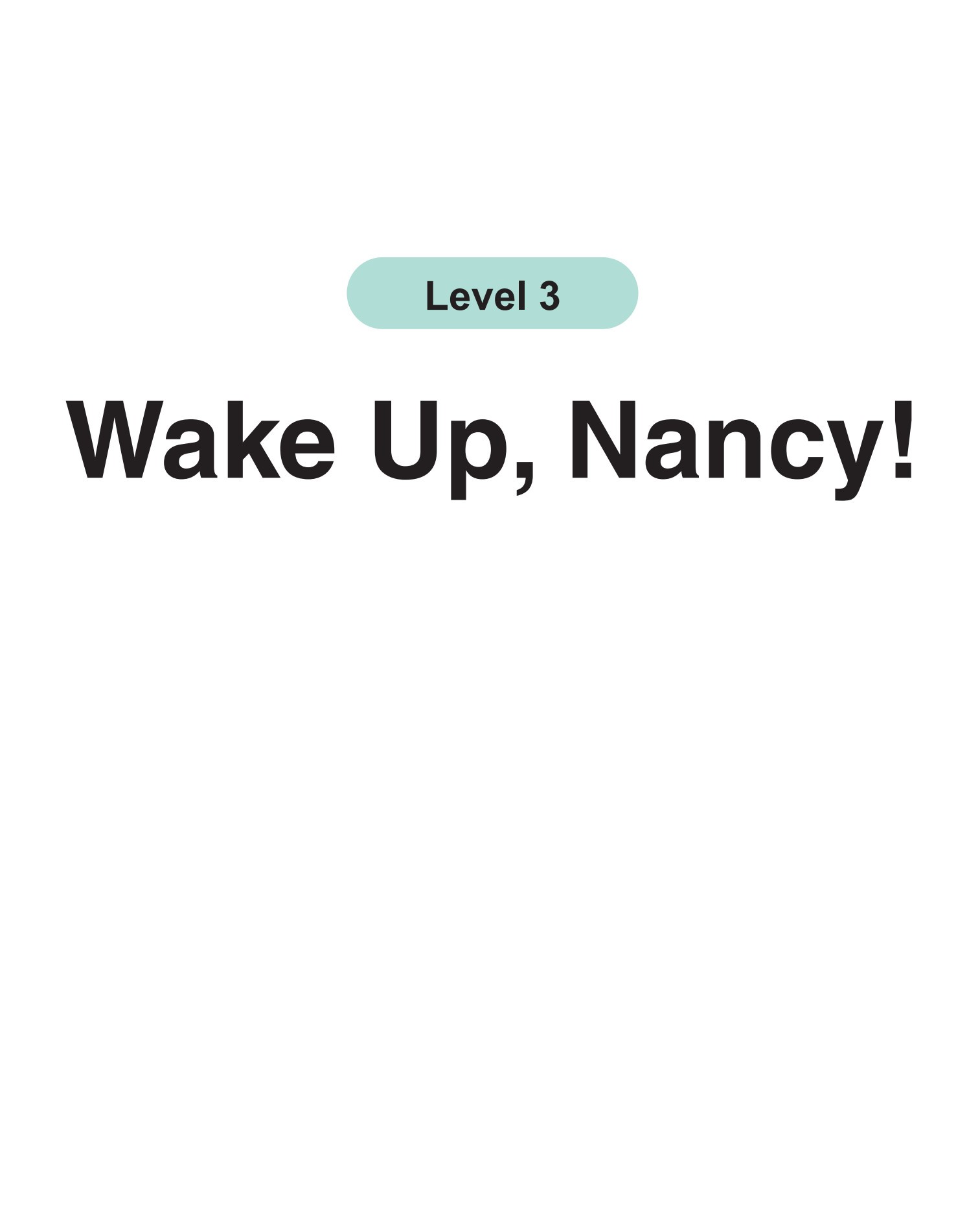 Wake Up, Nancy!