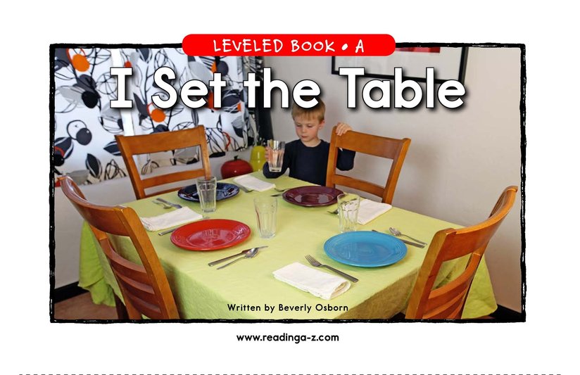 I Set the Table