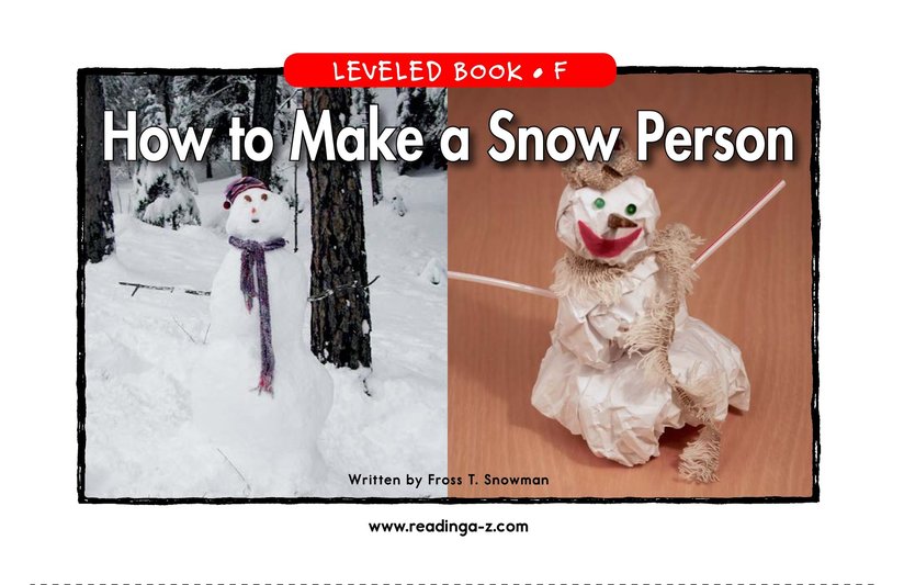 How to Make a Snow Person